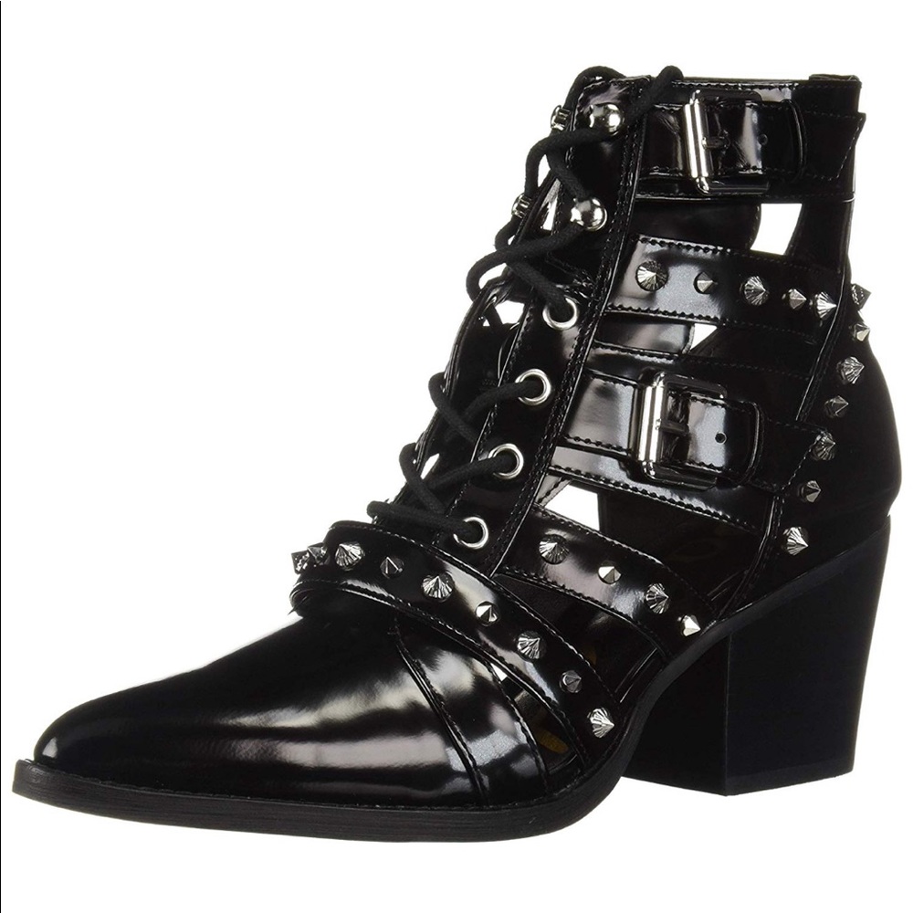 Sam Edelman Elana Cut-Out Studded Black Bootie - Picture 2 of 6